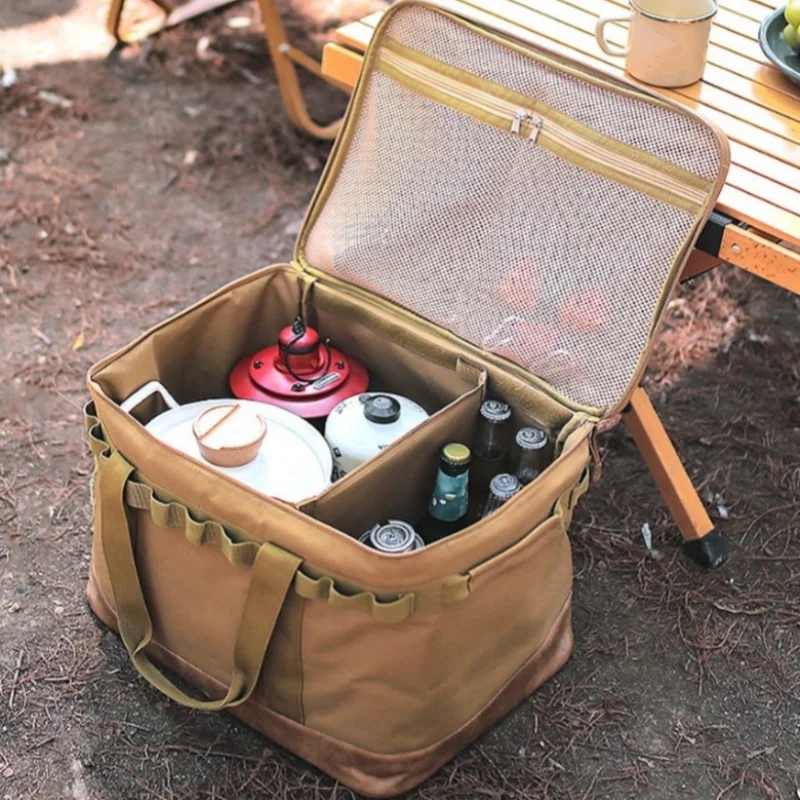 Bolsa grande de almacenamiento para acampar al aire libre, bolsa plegable para cocina y acampada, lámpara de almacenamiento para senderismo, bolsa de vajilla, herramienta, bolsa de viaje para campamento de Picnic