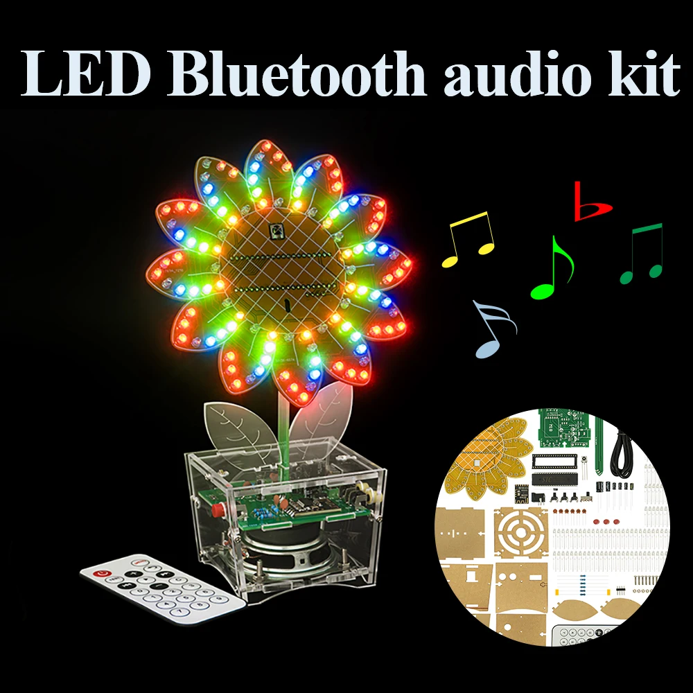 Sunflower Bluetooth Sound LED Kit Animation Mode Music Spectrum Creative Fun DIY Electronic Production Parts