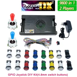 9800 in 1 Pandora Saga DX 2 Plus Arcade Box DIY Kit 8 Way Joystick American Style Push Button Game Console Cabinet Bartop