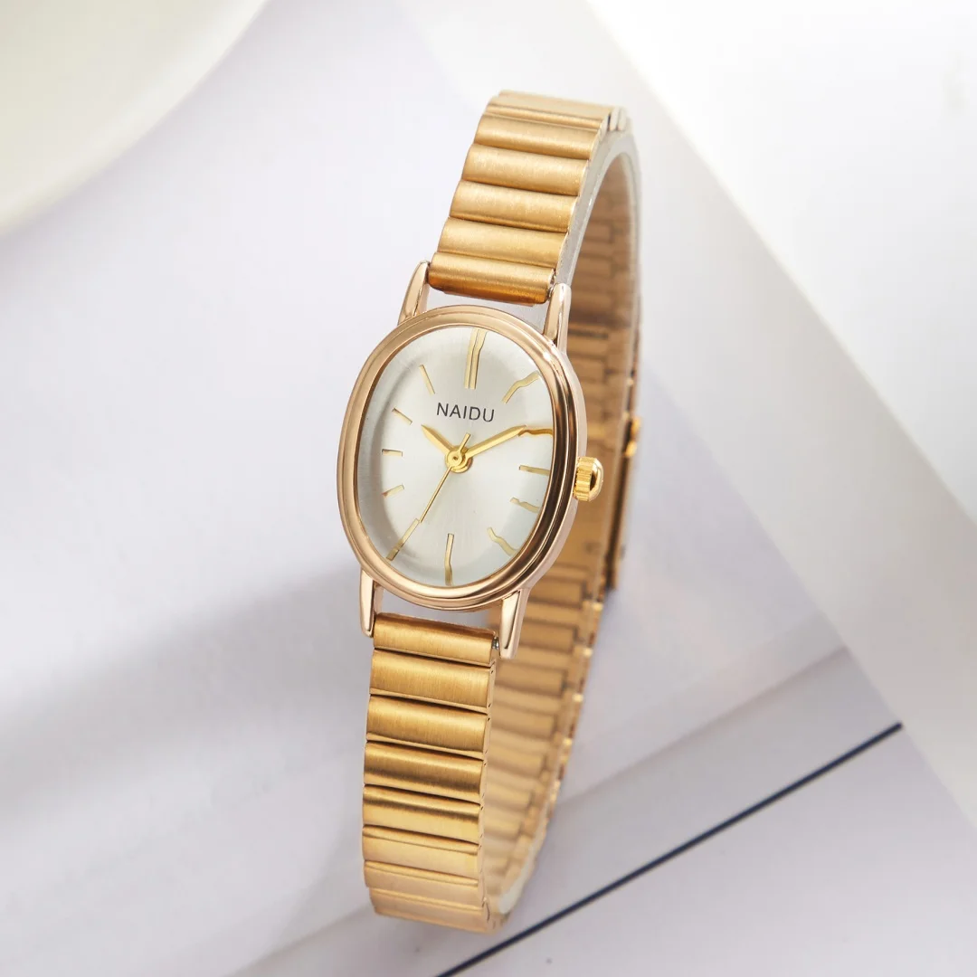 Oval minimalista senhoras relógios ajustável pulseira de aço inoxidável relógio de pulso de quartzo pulseira de ouro vestido relógio para mulher relojes