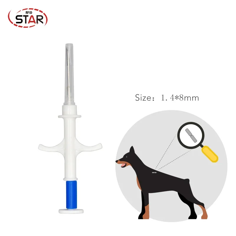 Aghi per siringa in vetro da 80 pezzi con chip NFC 2.12*12mm Ntag 216 per iniezione di ID animale