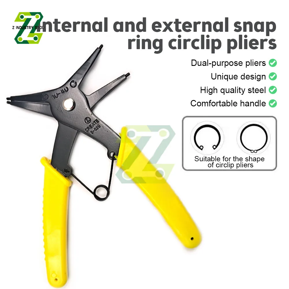 2 in 1 Snap Ring Plier 4 Way Type Circlip Pliers Multifunctional Professional Hand Tool