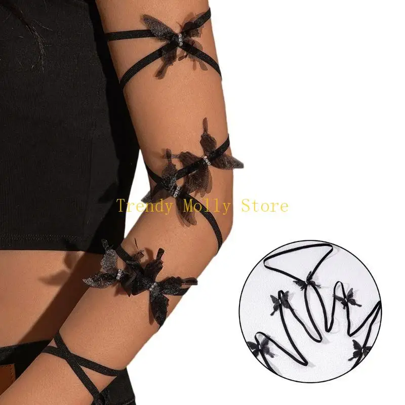 

N5KB Summer Bight Chain Girl Sexy Wear Neg Jewelry Music Festival Livehouse Butterfly Charm Многослойная цепь ремней