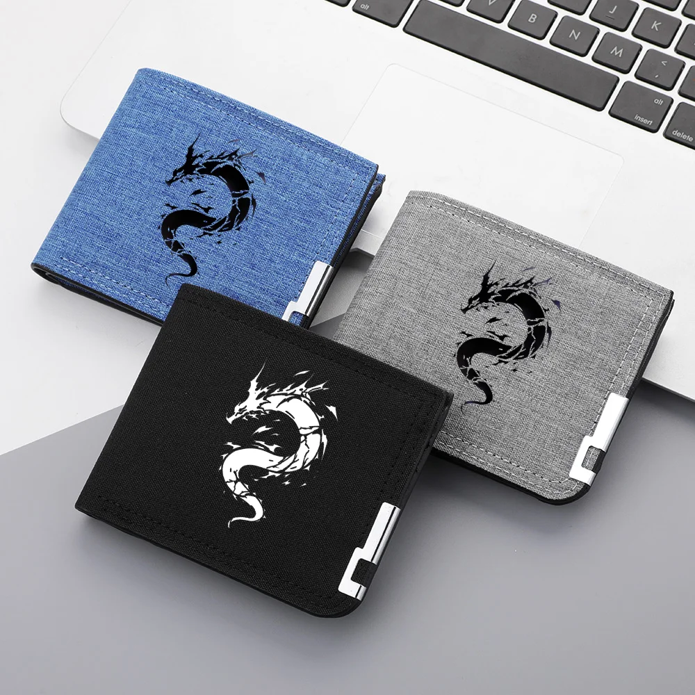 Men's Canvas Wallet with Cartoon Print - Multi-Card Slot - Ultra-Thin Design - Fashionable Men's Wallet
