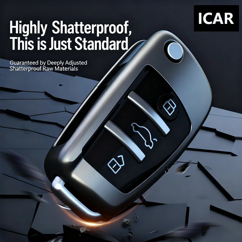 التيتانيوم الرمادي لأودي A1 A3 8P 8L A4 A5 B6 B7 A6 A7 C5 C6 4F Q3 Q5 Q7 Q8 TT S3 S4 S6 RS الوجه غطاء مفتاح السيارة الملحقات #5