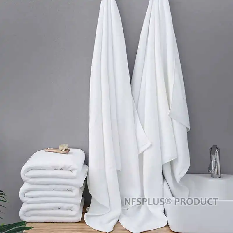 Thicken Bath Towel For Adults 100% Cotton Pure White Heavy Terry Absorbent Hand Face Towel For Bathroom and 5 Star Hotel