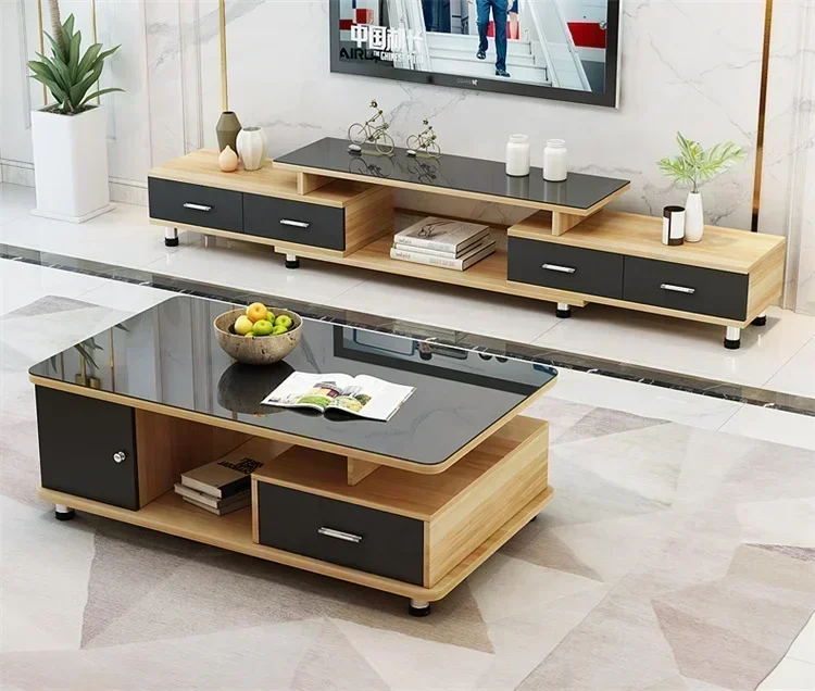 Glass Table Top Coffee Table Home Furniture TV Cabinet Sectional Living Room