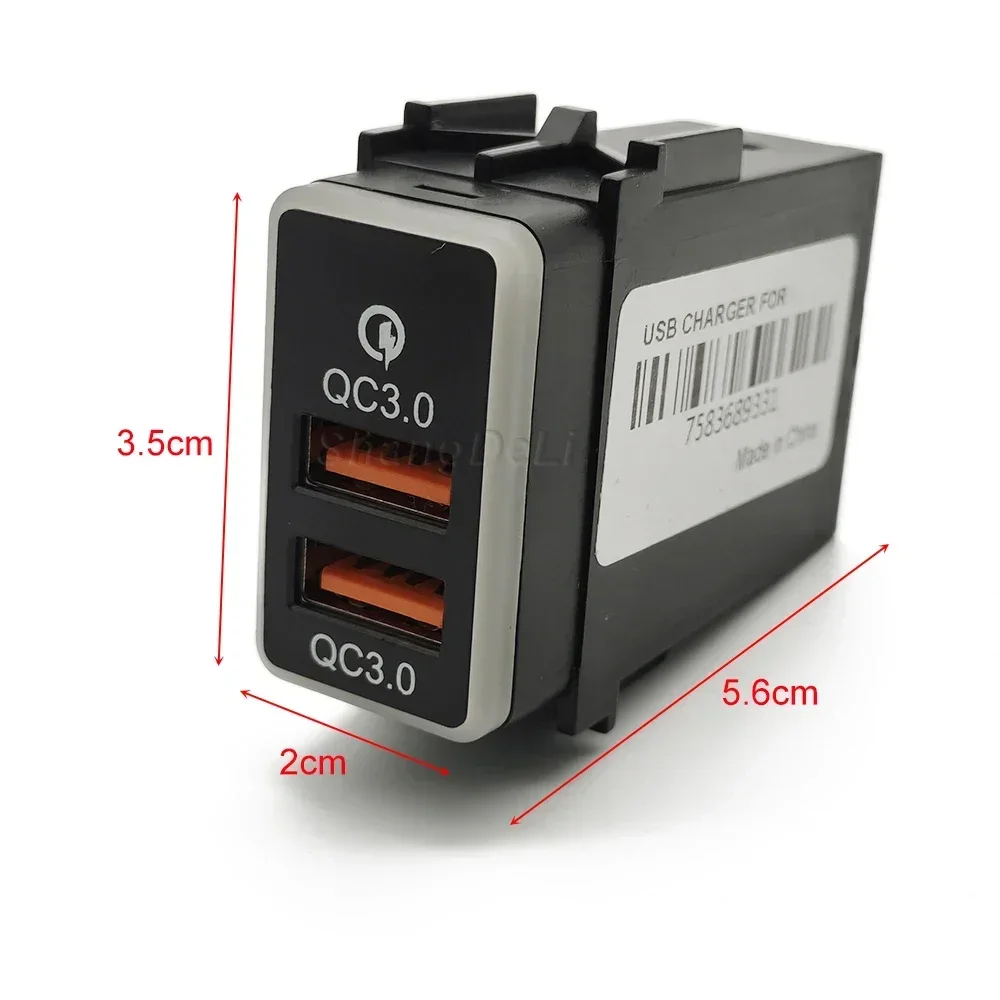 Orange LED Light Car Quick Charger QC3.0 USB Socket Power Adapter For Nissan Qashqai Y62 X-Trail Sylphy Accessories
