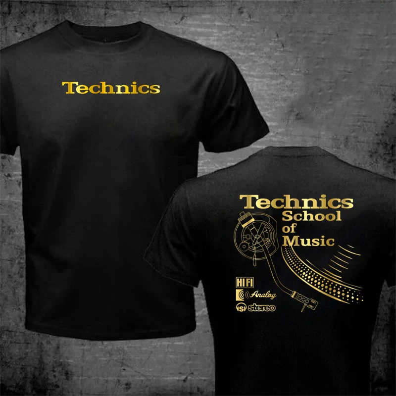 Vintage DJ-Shirt Long Play T-Shirt Technics School of Music T-Shirt Herren Retro DJ Musik T-Shirt Bestseller Mode Top Tee Shirt – Detail 7