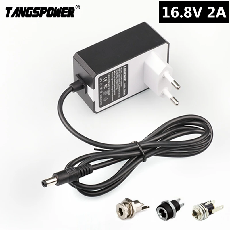 16.8V 2A akumulator litowo-jonowy ładowarka do 14.4V 18650 bateria litowa 5.5mm x 2.1mm DC Power gniazdo typu Jack kobieta złącze do montażu na