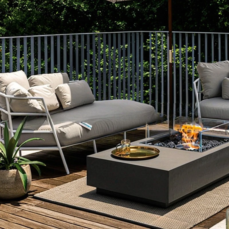 Outdoor real fire simulation fire fireplace villa hotel landscaping decoration alcohol atomization electronic heating fireplace