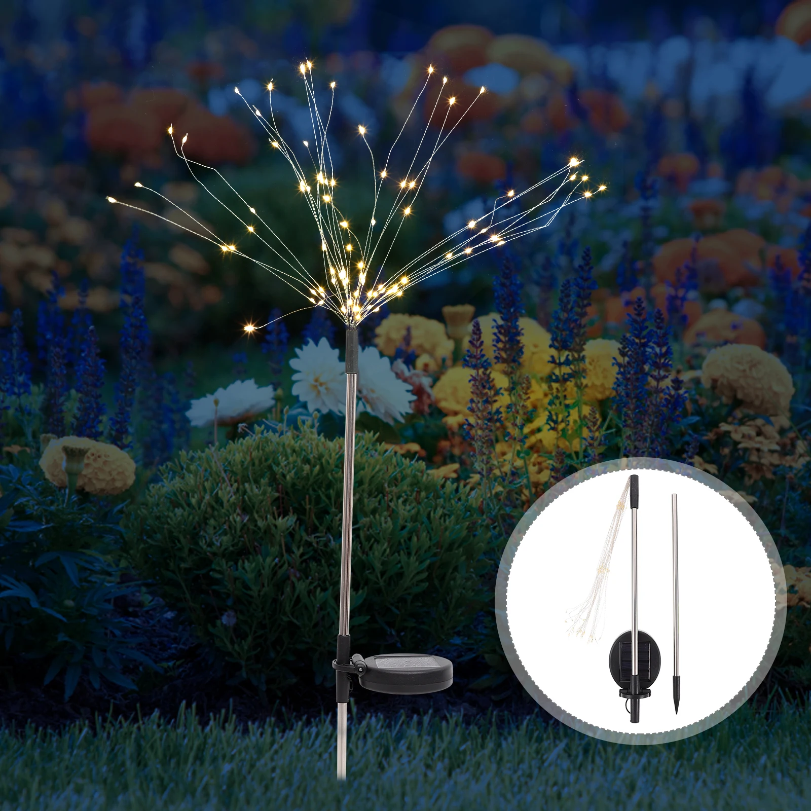 

Solar Firework String Lamp 90LED Warm Light R om Garden Stake Light Solar Powered Outdoor Decor Wedding Party