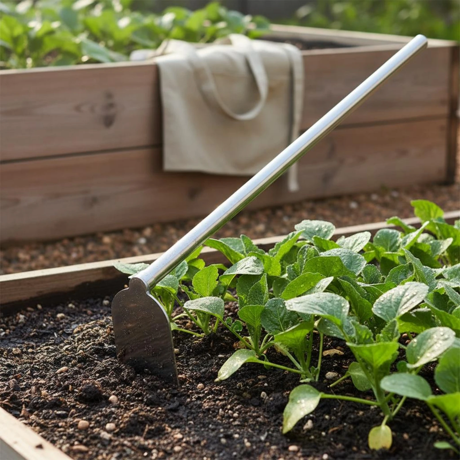 Steel Garden Hoe Thickened Long Handle Hoe Yard Tool Portable Soil Loosening for Gardeners, Vegetable Plot, Outdoor