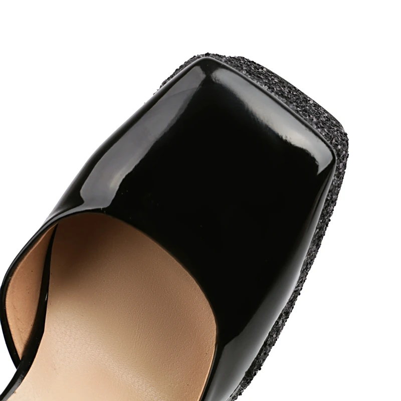 Women's New Square Headband and Nightclub Sexy Headband Buckle Thick Bottom Large Sandals