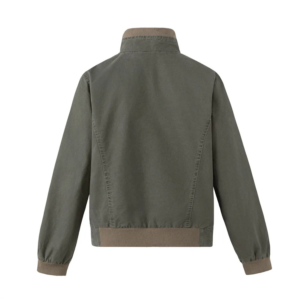 MWJLPWQ Vintage Punk Distressed Workwear Lace-Up Sand Collar Jacket Men Spring Autumn Spliced Deconstruction Design Tops 20307
