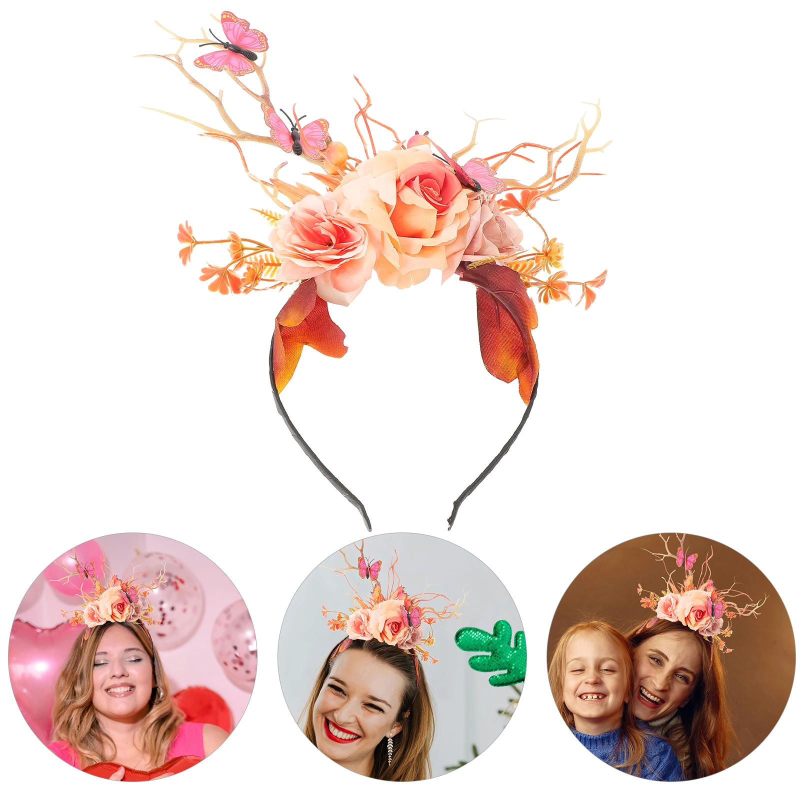 

Festival Headband Featuring Antlers and Tree Branch Design Lightweight Party Hair Decor for Cosplay Costume Photoshoots Women