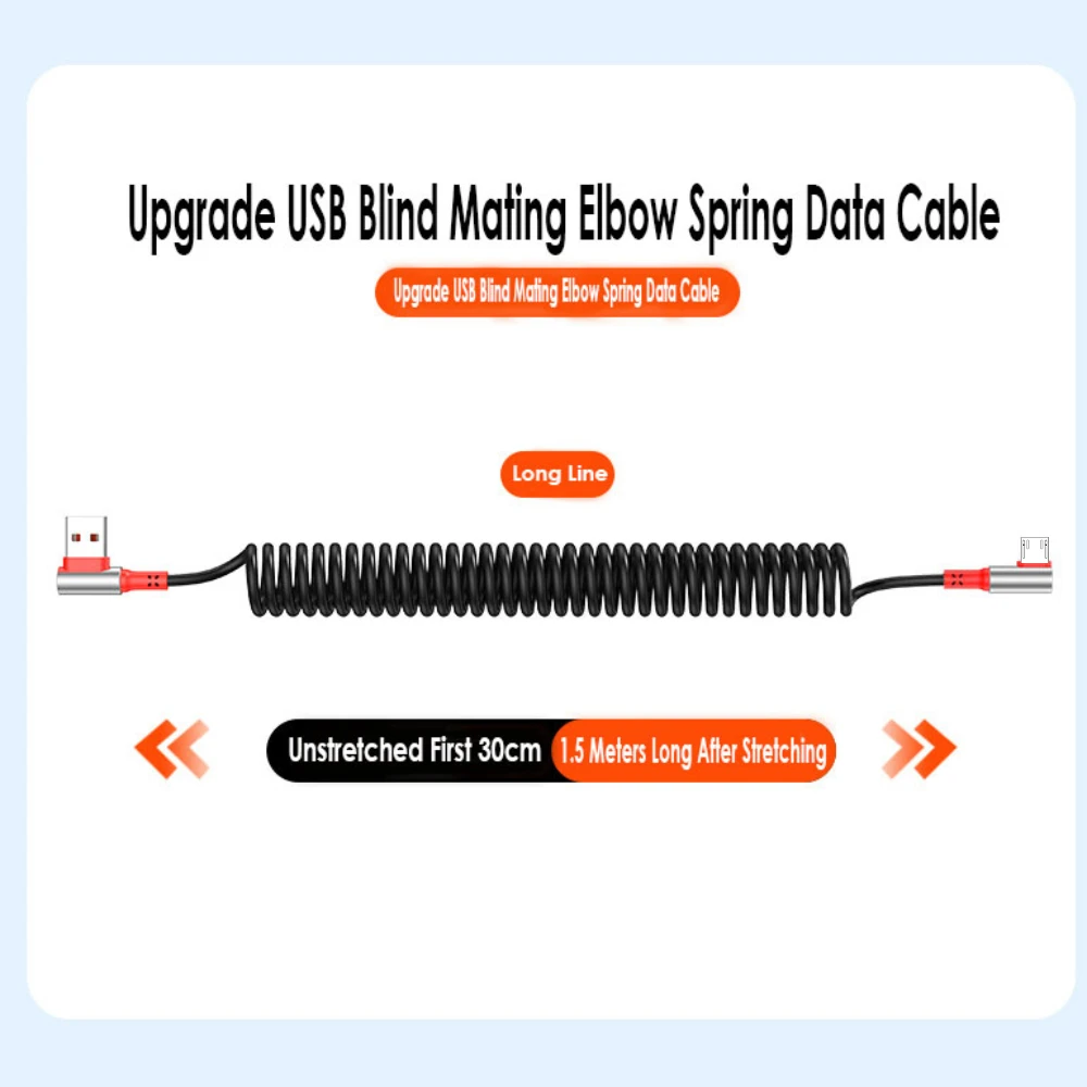 كابل نابض USB من النوع C للهاتف المحمول ، شحن سريع ، سلك بيانات للآيفون ، وهواوي ، و xiao 12 Pro ، و Poco F3 ، و X4 ، و GT ، و Oneplus 10 ، و Realme ، و 5A