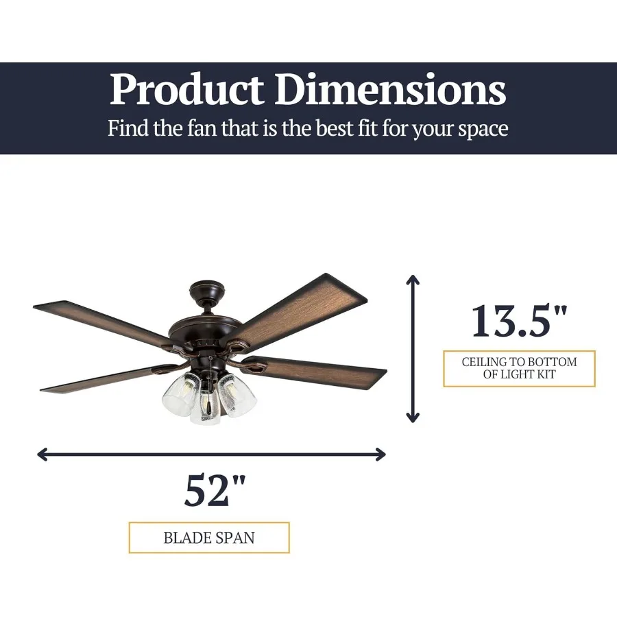 مروحة سقف LED للمزرعة مقاس 52 بوصة مع ضوء متكامل وسلسلة سحب لغرف المعيشة الداخلية وغرف النوم ومناطق الطعام