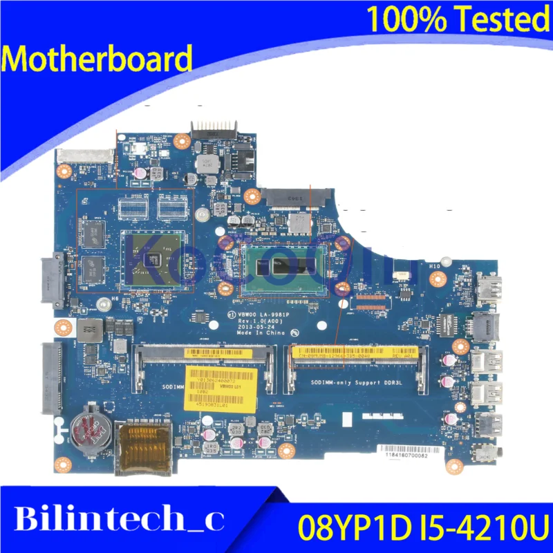 FOR DELL Inspiron 15R 3537 5537 Motherboard Supports I3-4010U LA-9981P 08MVM8