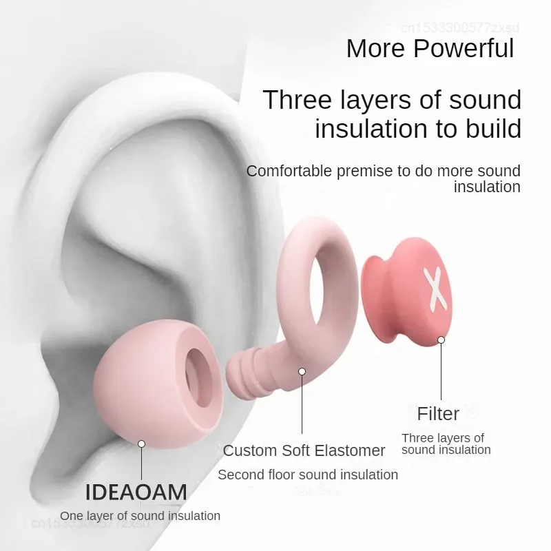 Sound Insulation Noise Reduction Earplugs in Ear Style Noise Reduction Replaceable Earplug Head Small Portable Earplugs