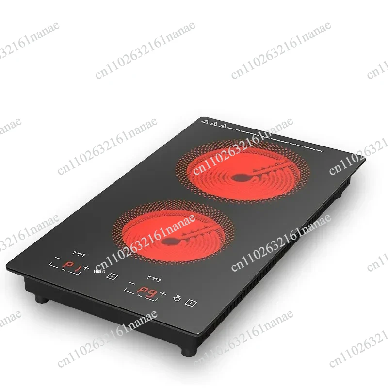 220/110V Vertical Double-Head Electric Ceramic Cooktop Multi-Burner Induction Stove