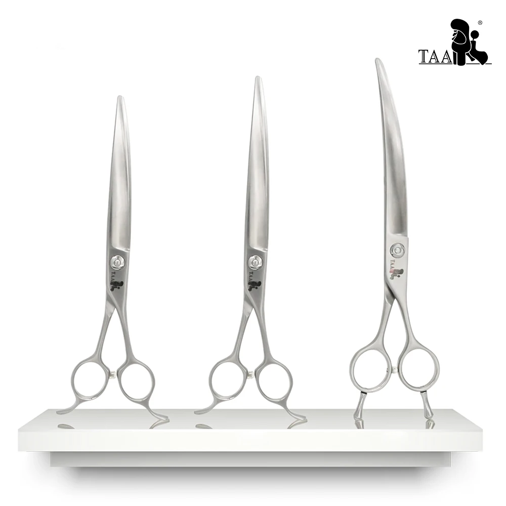 TAA Grooming Scissors 35°Extreme Curved Pet Scissors for Dog Professional Hairdressing Scissors 440C Alloy Steel Cat Hair Cutter