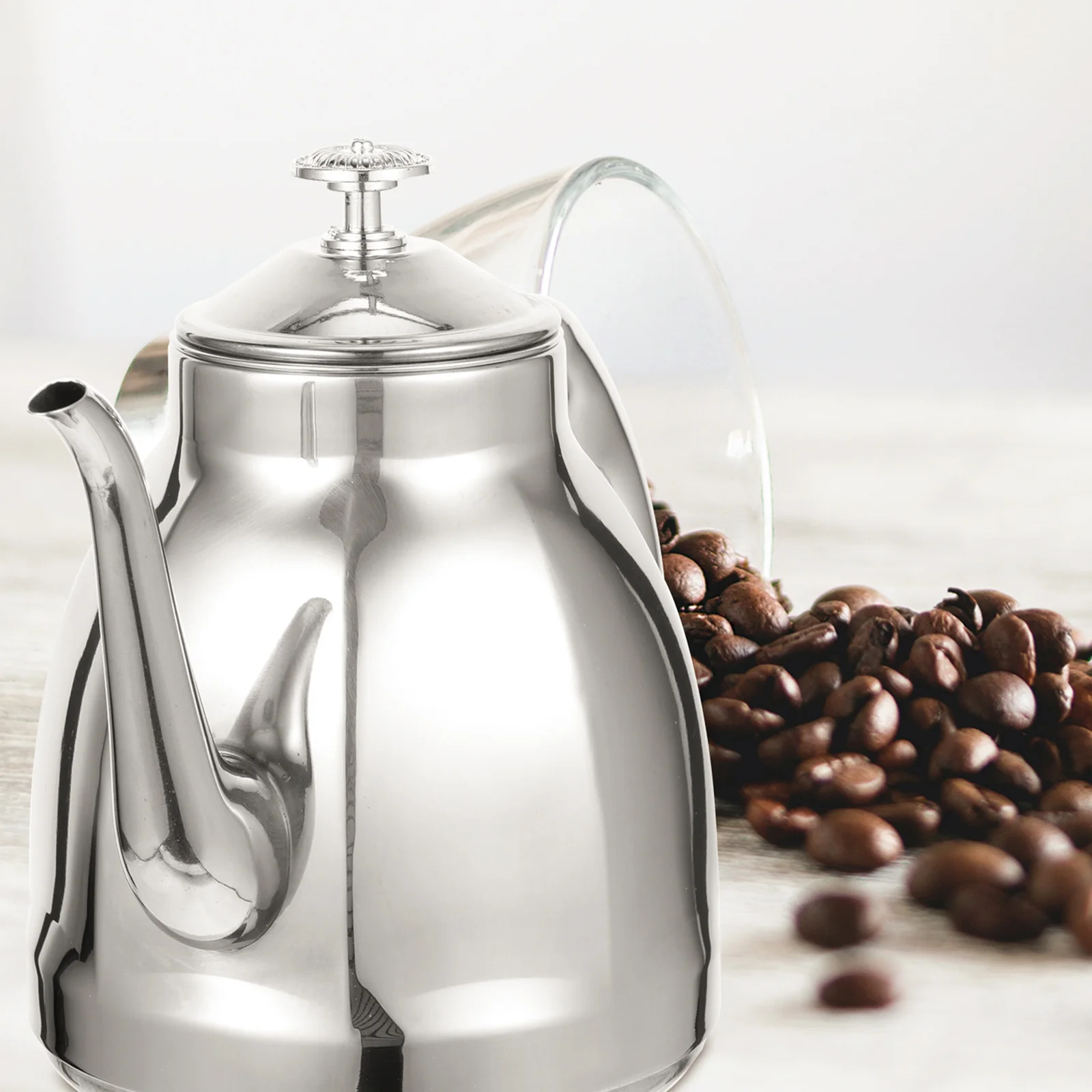 

Stainless Steel Kettle Household Tea Kettle Kitchen Water Boiler Filter Coffee Milk Heating Home Accessories