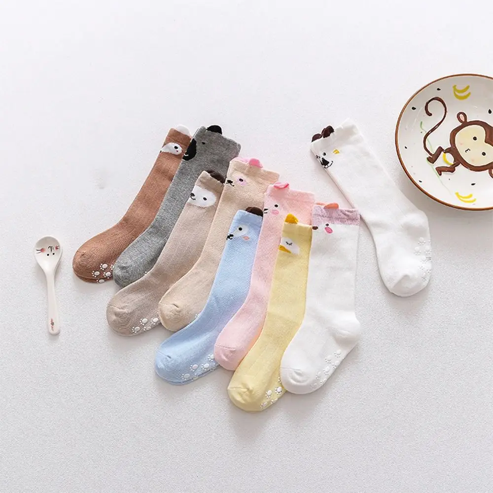 1Pair Toddler Long Socks Non Slip With Grips Cotton Long Socks Fox Baby Sock For Infant Girls Boys Newborn Knee High Socks