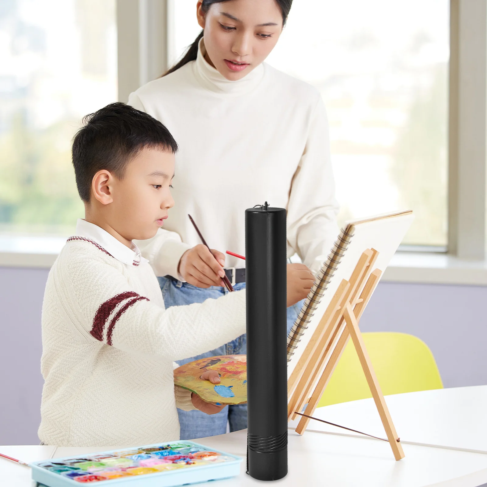 

Drawing Tube Telescoping Plastic Black Storage Expands 20 to 35 Inches Waterproof Poster Tube Adjustable Strap