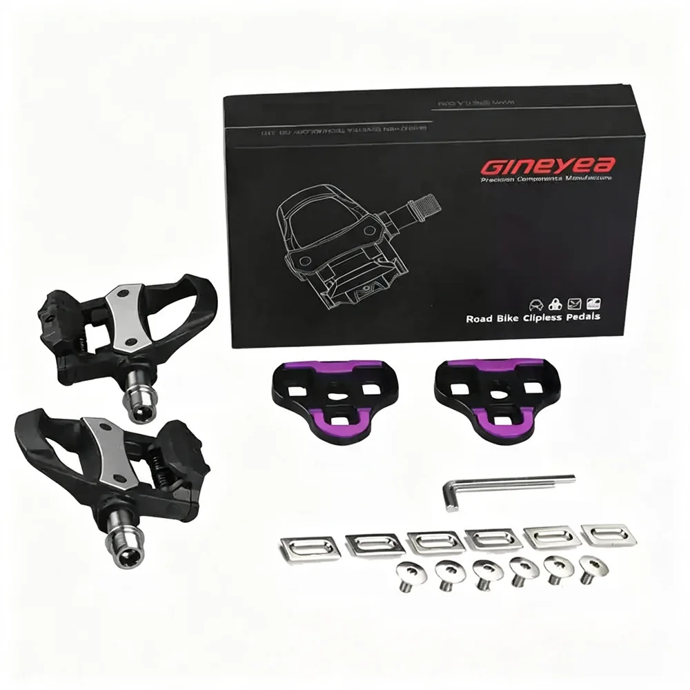 Look System Rennradpedale aus Carbonfaser, ultraleicht, 3 Lager, Fahrrad-Clipless-Pedale mit Schuhplatten