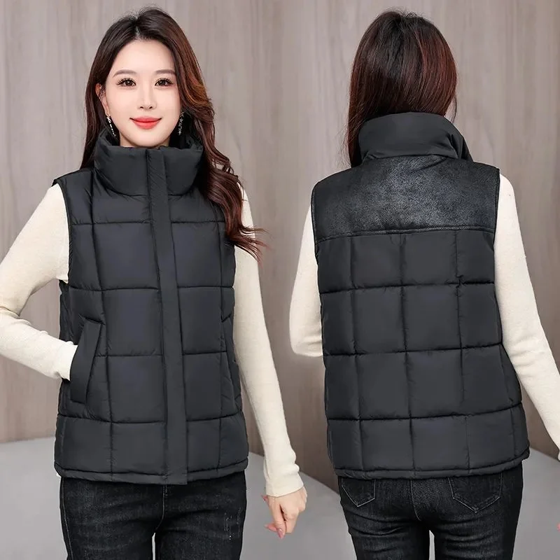 

Cotton Sleeveless Coat Ladies Autumn Winter 2025 New Explosions Down Vest Jacket Women's Parkas Short Korean Waistcoat Overwear