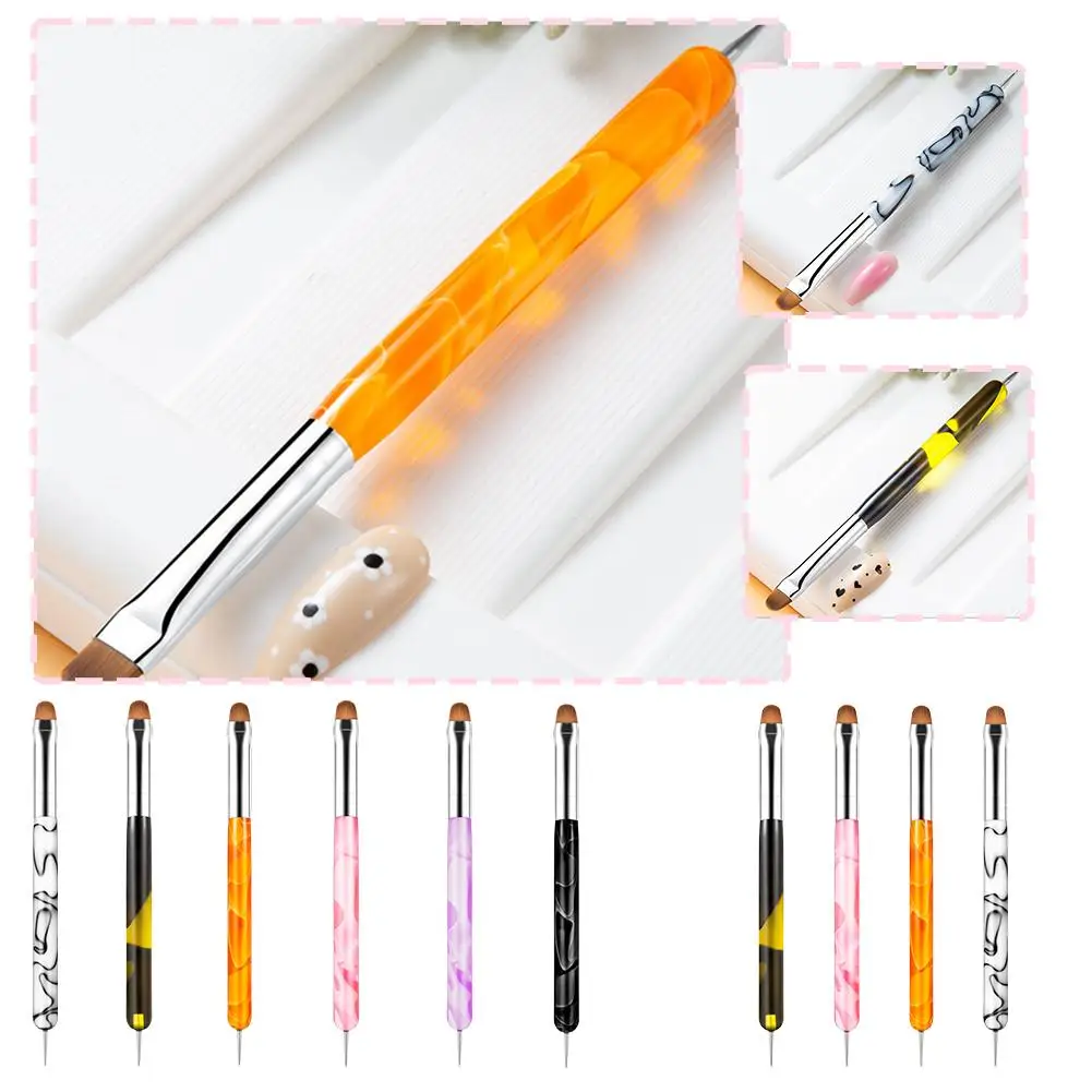 French Light Therapy Nail Art Brush Double Head Dual Use Pen With Nail Brush Way Manicure Tool Dotting Two Art Dotting Nail H9H7