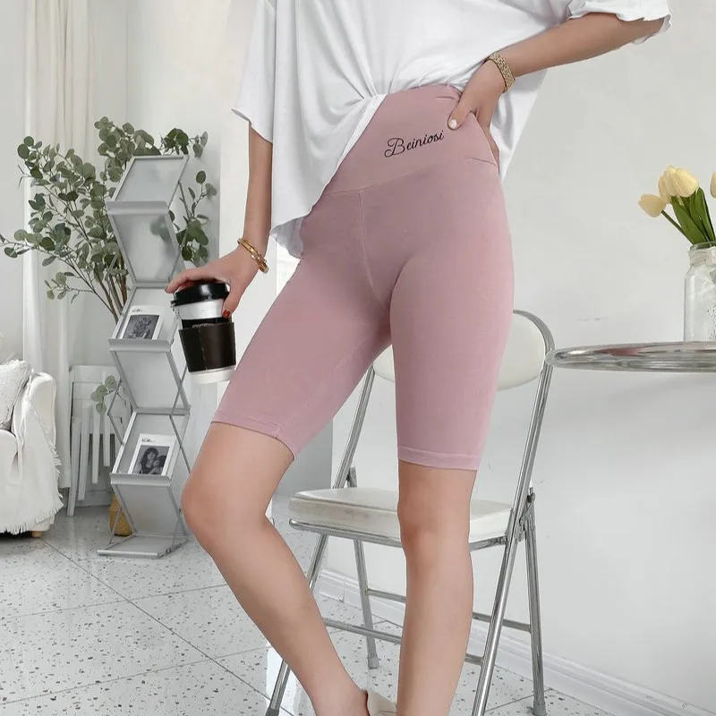 Lightweight Modal Shaping Mid Thigh Shorts   High Stretch High Waist Comfortable Midi Shorts   For Sports Running Yoga Fitness