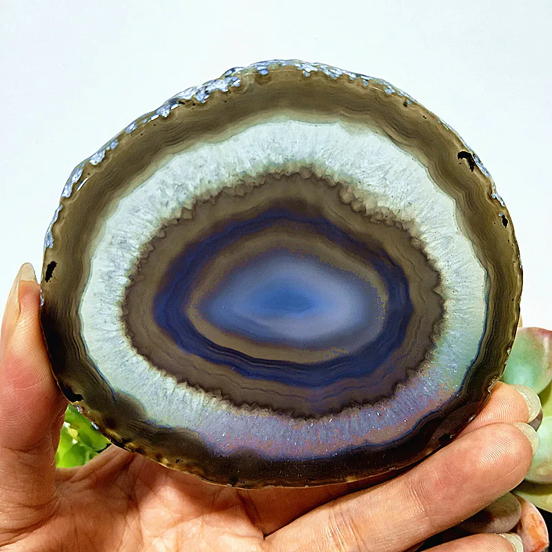 Natural Stones Pictographic Agate Slice Crystals Witchcraft Chakra Spiritual Reiki Healing Room Decoration