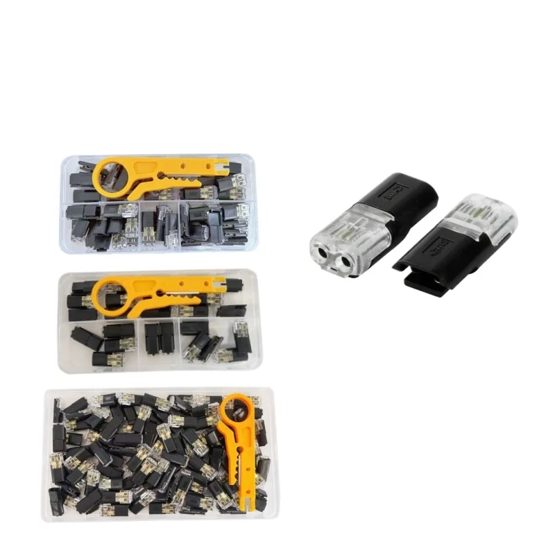 D2 Terminals Car Wire Cable Connection Dual Line Interlocking Detachable Led Terminal Double-wire Plug-in Connector
