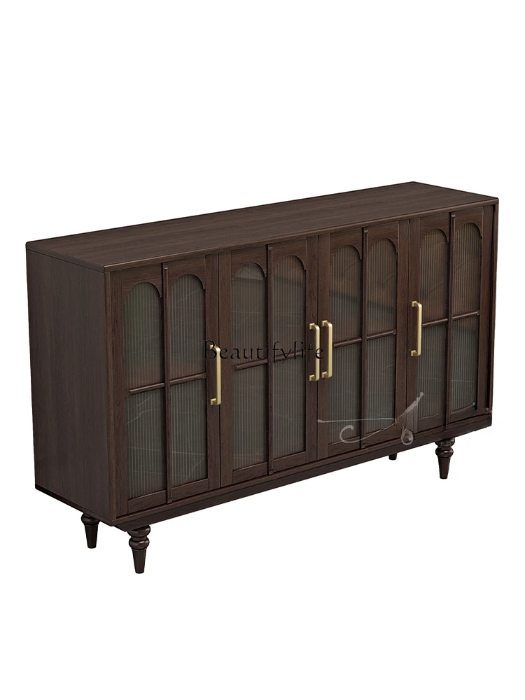 Pure solid wood simple American retro side cabinet modern multi-functional storage cabinet