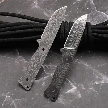新型固定式一體成型馬士革鋼坯半成品刀坯,適用於自衛、戶外EDC水果切割等用途 10 最佳銷售 刀坯 - №3