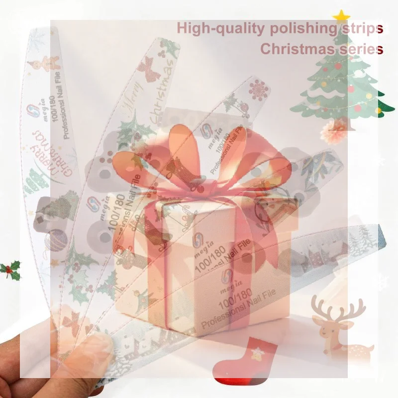 

Christmas Nail Files Double-Sided Manicure Gel Nails Home Salon Washable Nail Gel Remove Polish Buffer Boards New Year Files1pcs