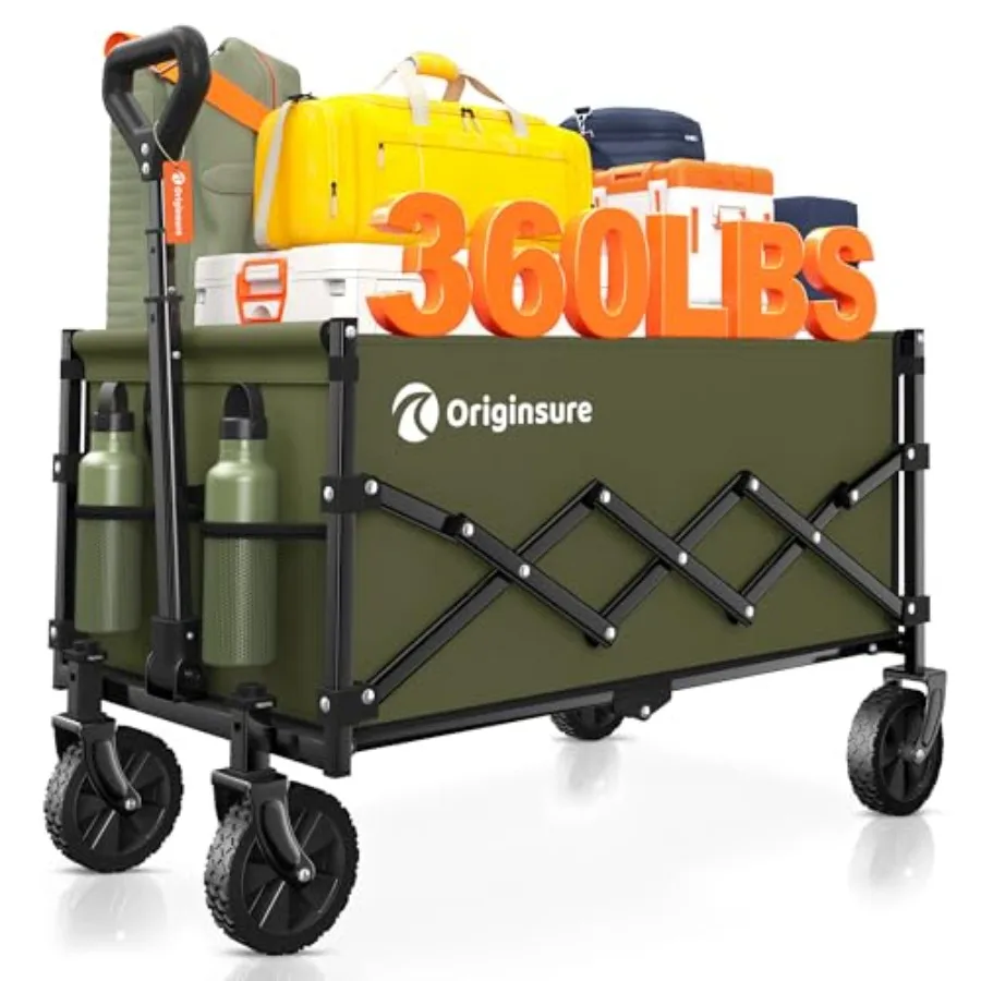 

Складная зеленая тележка-вагончик, легкая, портативная, прочная, для использования на открытом воздухе, для покупок, кемпинга, спорта