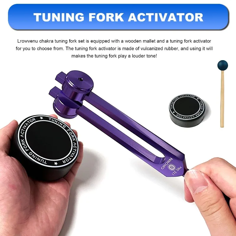 136.1 272.2 HZ Tuning Forks Set Colorful Aluminum Tuning Fork Diapason Therapy Forks Professional Instruments With Accessories