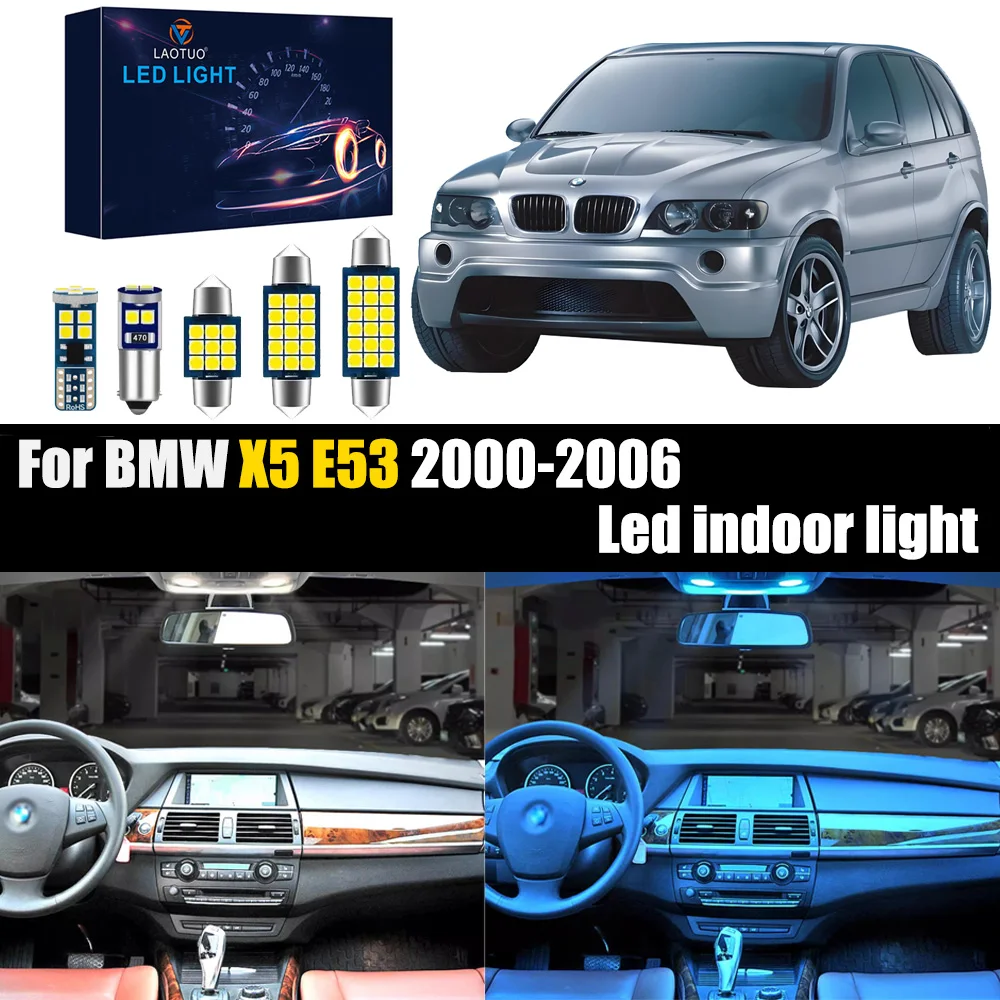 

11X Car Interior LED For BMW X5 E53 2000-2006 Canbus Vehicle LED Bulb Interior Dome Map Trunk Light Auto Lamp accessories Kit