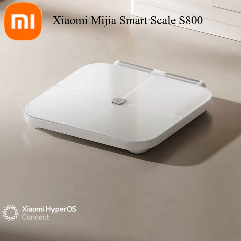 Xiaomi Mijia Smart Scale S800 8-Elektroden-Körper Mi Fat Scale Bluetooth Dual-Frequency BIA gehärtetes Glas funktioniert mit der Xiaomi App