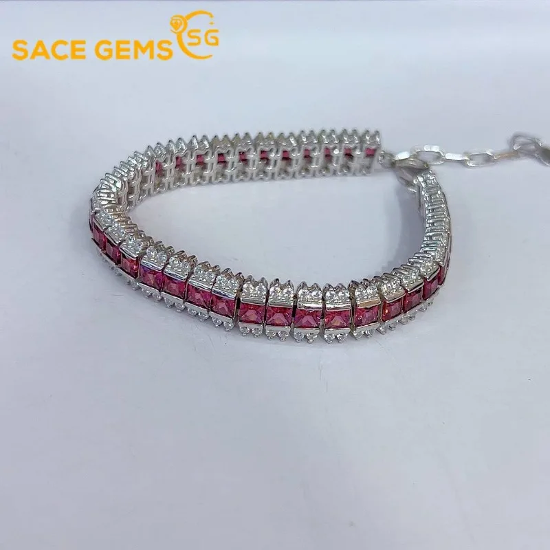 

SACE GEMS, новинка, стерлинговое серебро 925 пробы, 3,5 мм, браслеты с натуральным гранатом и драгоценными камнями для женщин, помолвка, коктейльная вечеринка, ювелирные изделия, подарки