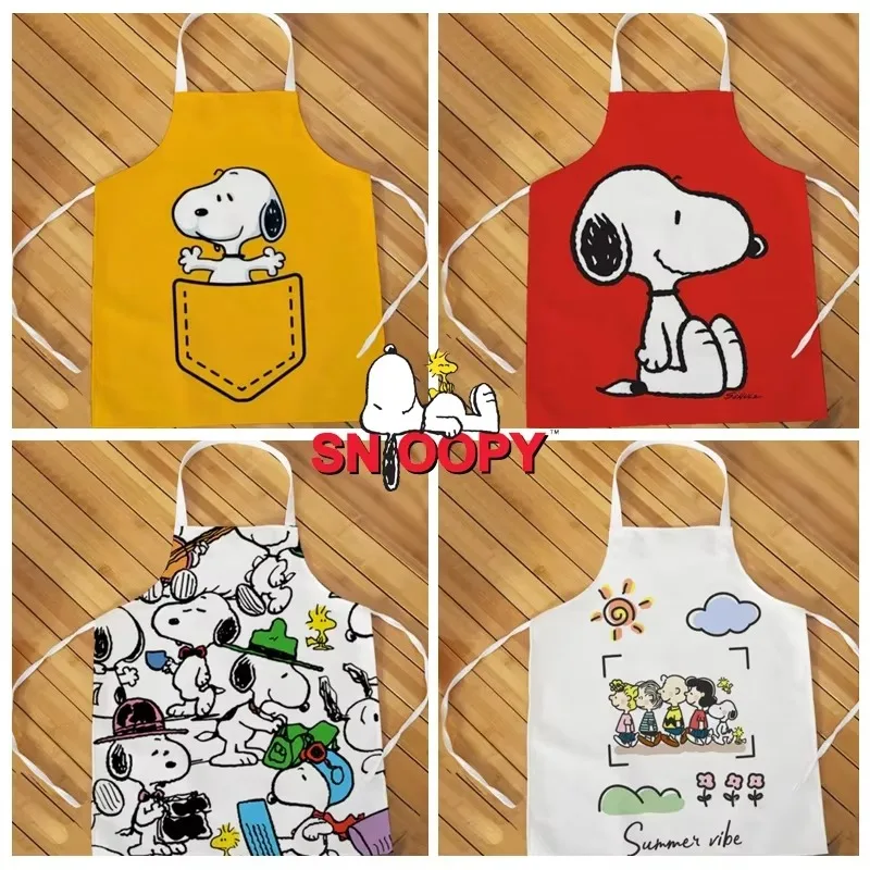 Snoopy Kitchen Aprons Women Sleeveless Apron Children's Cartoon Household Cleaning Apron Home Cooking Apron Kitchen Accessories