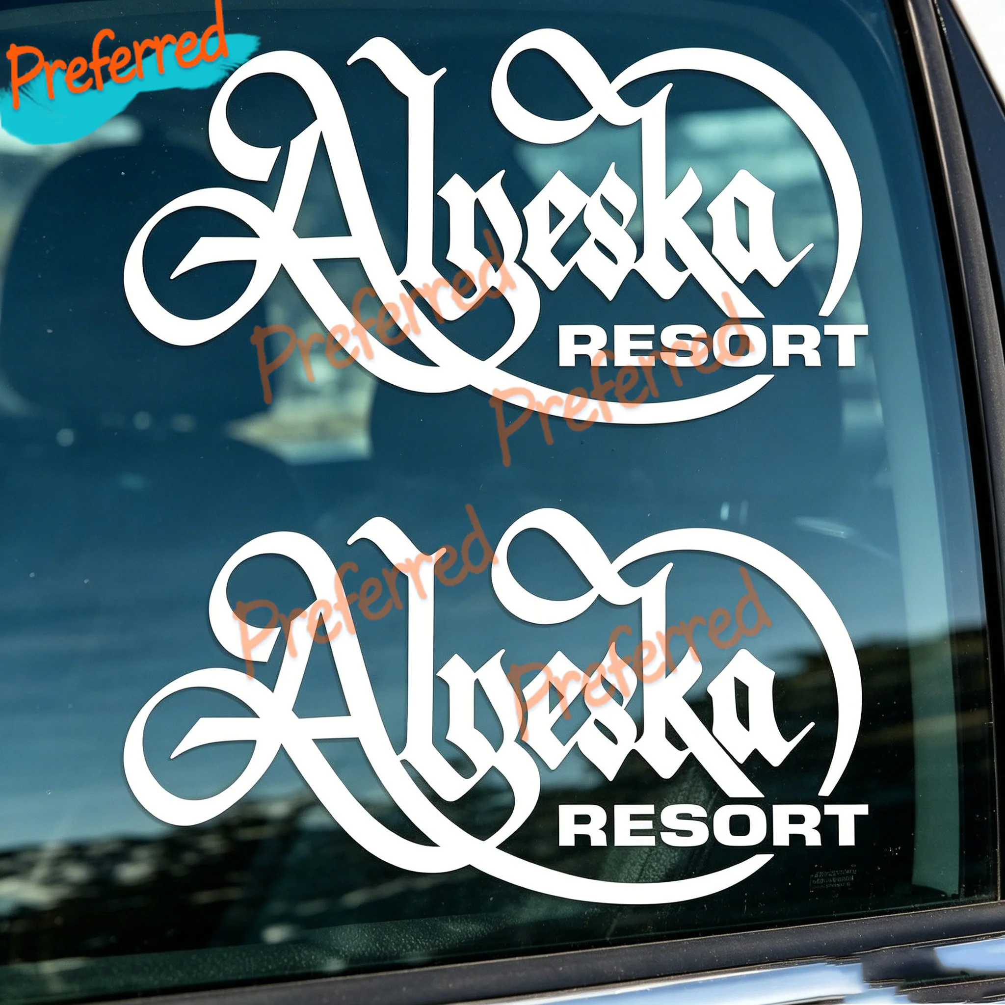 2 X Alyeska Ski Resort Stickers - Alaska Ski, Snowboarding, Mountain Sports Customizable in Any Sticker Size -No Background