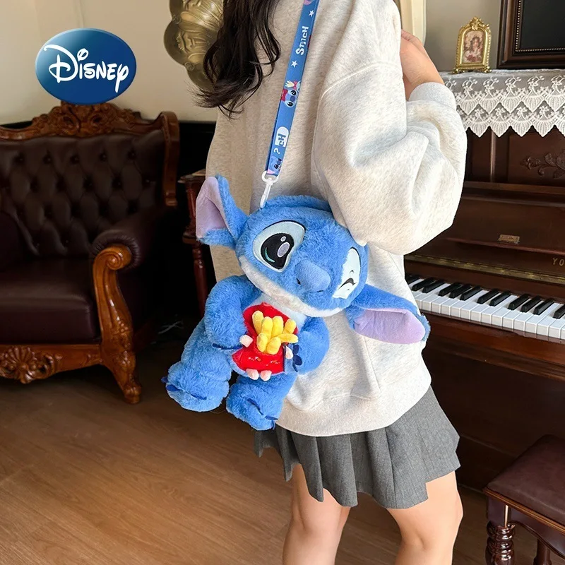 Disney Stitch Nowa Dziecięca Pluszowa Torebka Cartoon Urocza Mini Pluszowa Torba na Ramię Modna Dziecięca Pluszowa Torba na Ramię typu Crossbody