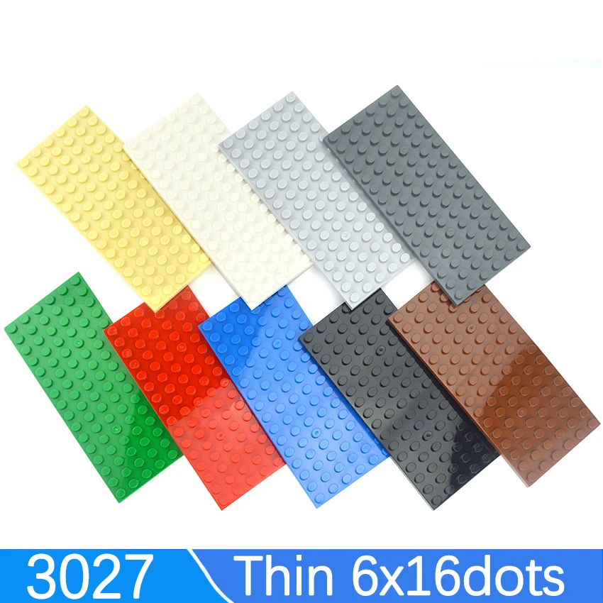 6Pcs Thin Plate Bricks 3027 Building Blocks 6x16 Dots DIY Educational Creative Assembles Particles Size Compatible With Toys