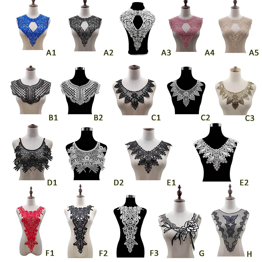 3D 8 Style Collar Neckline Scrapbooking abbigliamento in pizzo cucito accessori per abbigliamento in tessuto ricamo