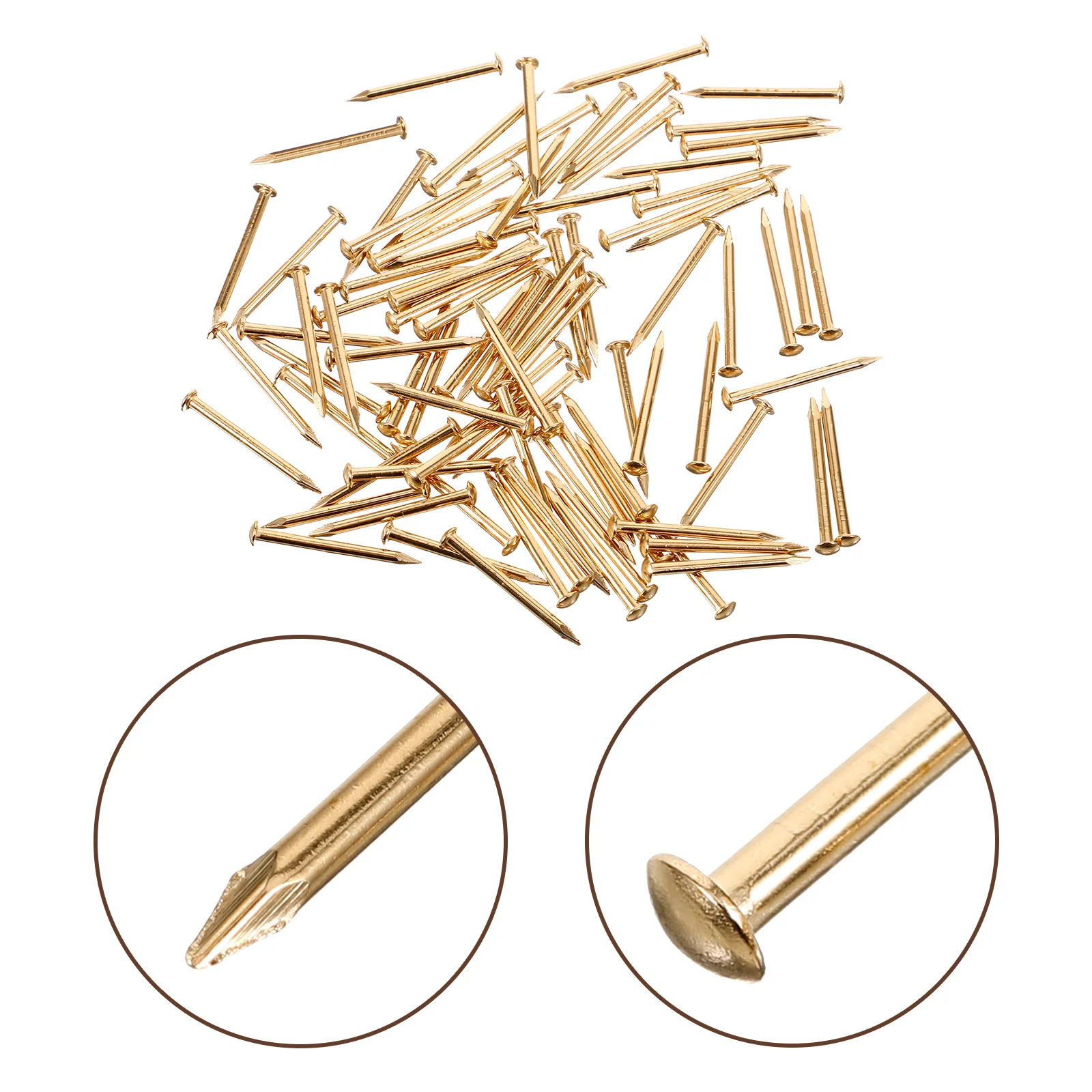 

100pcs Brass Nails Round Head Miniature Fastening Hardware For Furniture Hinges Decorative Crafts Wood Box Making Dome Nail
