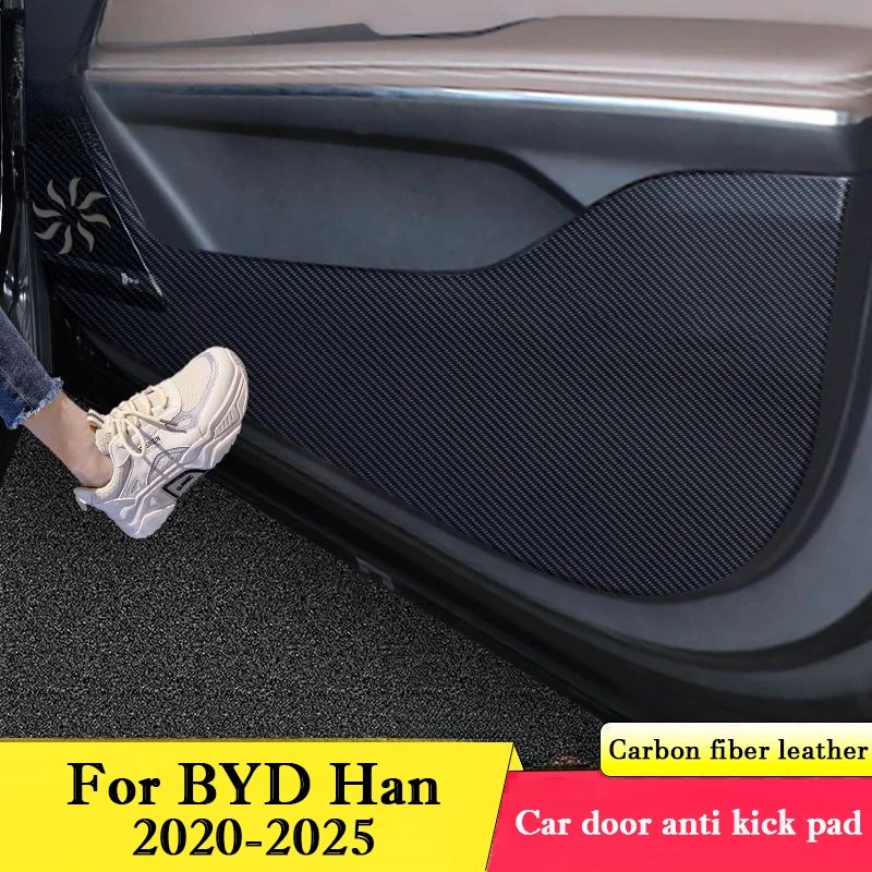 

Для BYD Han DM-i EV 2020-22025 накладка на дверь автомобиля, кожаная защита интерьера, защита от грязи, декоративные наклейки, аксессуары